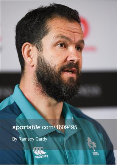 Ireland Rugby Squad Training and Press Conference