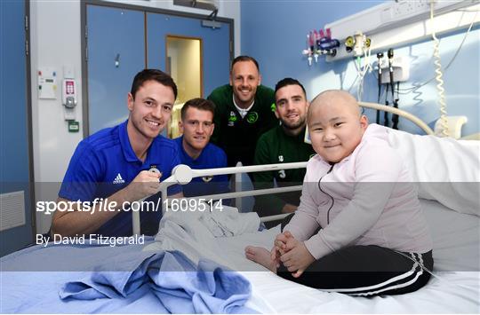 Republic of Ireland and Northern Ireland Players Visit Our Lady's Children's Hospital