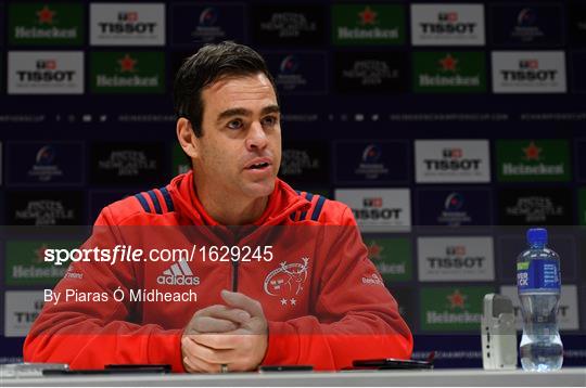 Munster Rugby Press Conference and Squad Training Munster Rugby Press Conference and Squad Training