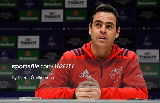 Munster Rugby Press Conference and Squad Training Munster Rugby Press Conference and Squad Training