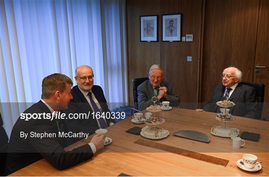 President Michael D Higgins visits FAI Headquarters