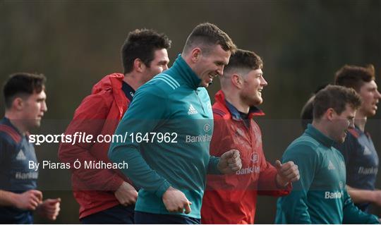 Munster Rugby Squad Training and Press Conference