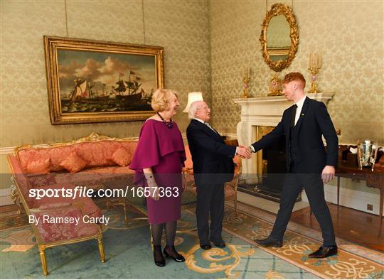 President Michael D Higgins hosts a reception for 2018 All-Ireland Hurling Champions Limerick