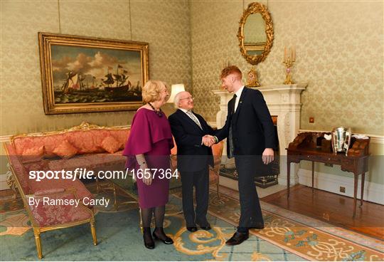 President Michael D Higgins hosts a reception for 2018 All-Ireland Hurling Champions Limerick