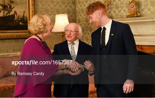 President Michael D Higgins hosts a reception for 2018 All-Ireland Hurling Champions Limerick