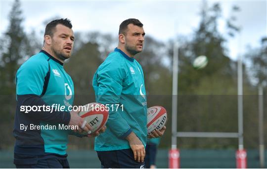 Ireland Rugby Squad Training and Press Conference