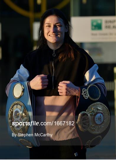 WBA, IBF & WBO Female Lightweight World Champion Katie Taylor arrival at Dublin Airport