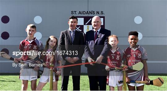St Aidan's SNS hurling wall opening ceremony