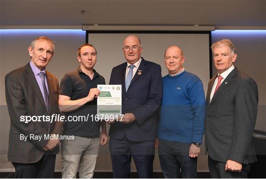 Presentation of certificates to new referees Presentation of certificates to new referees