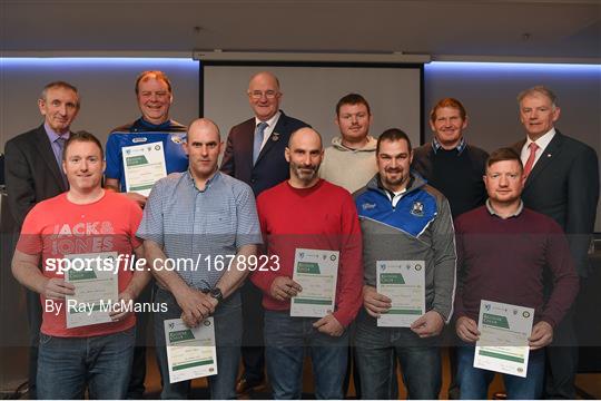 Presentation of certificates to new referees Presentation of certificates to new referees