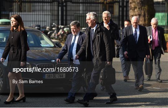 The Football Association of Ireland attend a meeting with the Oireachtas Committee on Sport