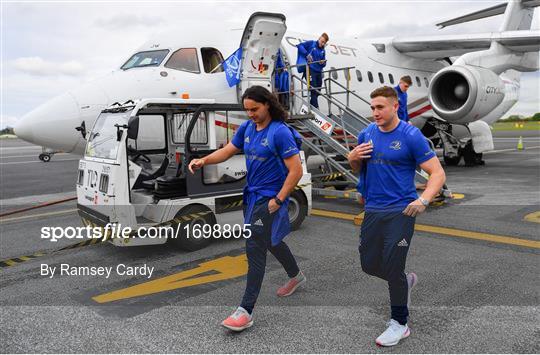 Leinster team arrive in Newcastle ahead of the Heineken Champions Cup Final