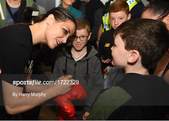 Undisputed Female World Lightweight Katie Taylor arrival at Dublin Airport