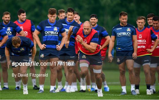 Italy Rugby Squad Training and Press Conference