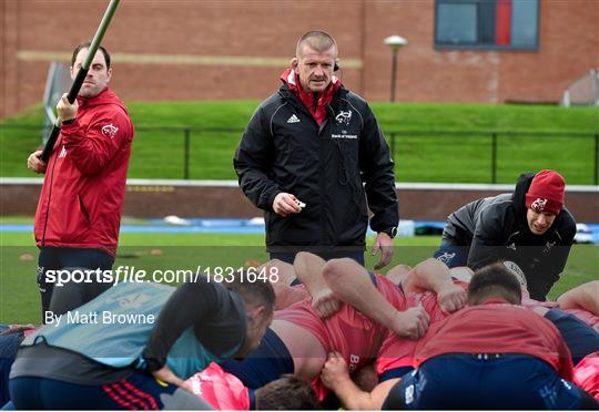 Munster Rugby Squad Training and Press Conference