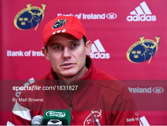 Munster Rugby Squad Training and Press Conference