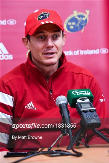 Munster Rugby Squad Training and Press Conference