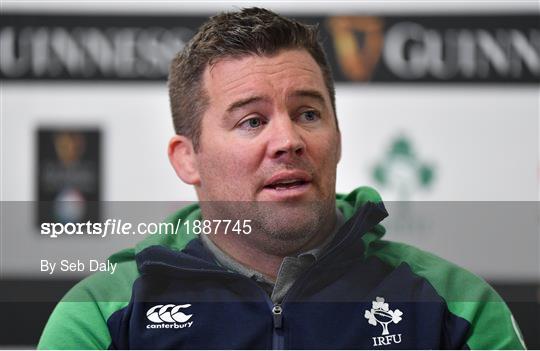 Ireland Rugby Squad Training and Press Conference