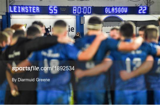 Leinster v Glasgow Warriors - Guinness PRO14 Round 13 Leinster v Glasgow Warriors - Guinness PRO14 Round 13