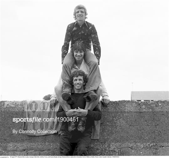 John Giles, Ray Treacy, and Eamon Dunphy at Milltown