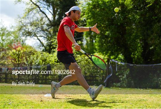 Tennis player Simon Carr training in Isolation