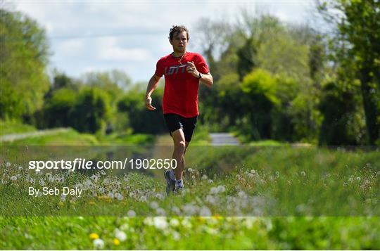 Tennis player Simon Carr training in Isolation Tennis player Simon Carr training in Isolation