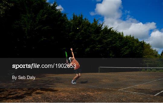 Tennis player Simon Carr training in Isolation