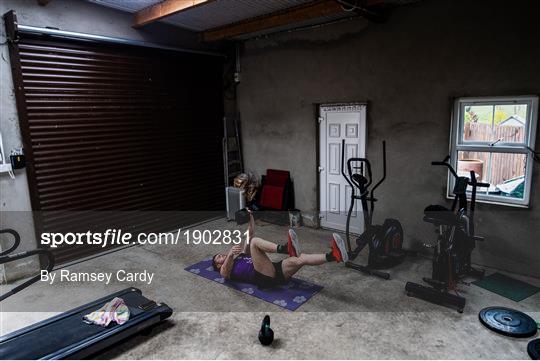 Tyrone GAA footballer Cathal McShane training in isolation