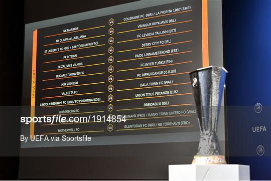 UEFA Europa League 2020/21 First Qualifying Round Draw