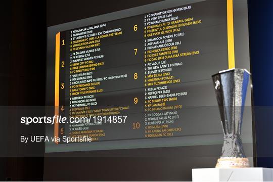 UEFA Europa League 2020/21 First Qualifying Round Draw