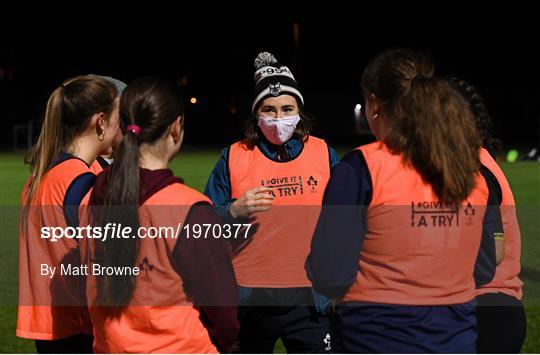 Railway Union RFC Girls 'Give it a Try' training session