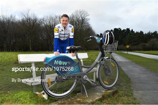 Irish cycling hero Sam Bennett celebrates the arrival of the new NOW TV dublinbikes