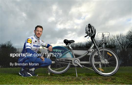 Irish cycling hero Sam Bennett celebrates the arrival of the new NOW TV dublinbikes