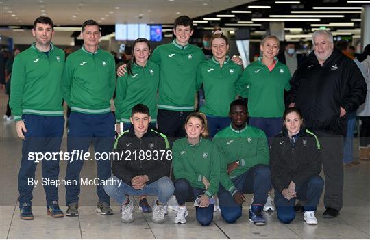 Ireland World Indoor Athletics Team Return from Serbia