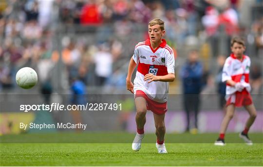 INTO Cumann na mBunscol GAA Respect Exhibition Go Games at Galway v Derry - GAA Football All-Ireland Senior Championship Semi-Final INTO Cumann na mBunscol GAA Respect Exhibition Go Games at Galway v Derry - GAA Football All-Ireland Senior Championship Semi-Final