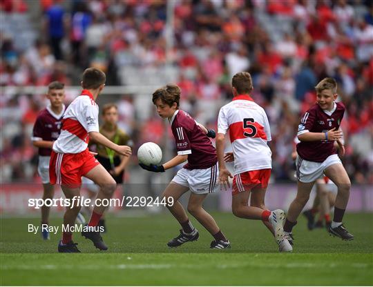 INTO Cumann na mBunscol GAA Respect Exhibition Go Games at Galway v Derry - GAA Football All-Ireland Senior Championship Semi-Final INTO Cumann na mBunscol GAA Respect Exhibition Go Games at Galway v Derry - GAA Football All-Ireland Senior Championship Semi-Final