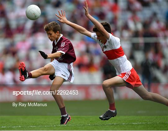 INTO Cumann na mBunscol GAA Respect Exhibition Go Games at Galway v Derry - GAA Football All-Ireland Senior Championship Semi-Final