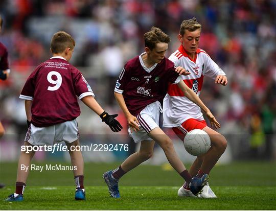 INTO Cumann na mBunscol GAA Respect Exhibition Go Games at Galway v Derry - GAA Football All-Ireland Senior Championship Semi-Final