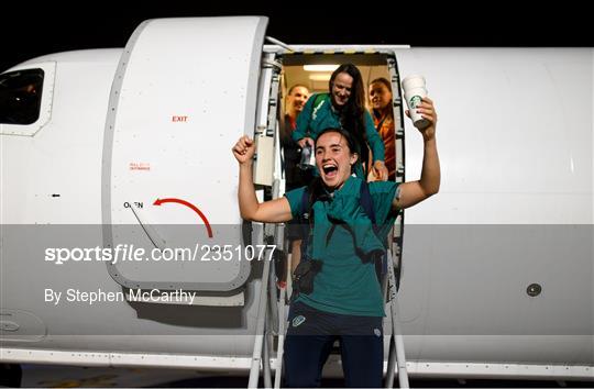 Republic of Ireland Women Return from Glasgow