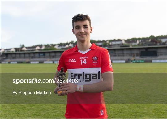 Electric Ireland Player of the Match at Derry v Monaghan - Electric Ireland Ulster Minor GAA Football Championship Final 2023