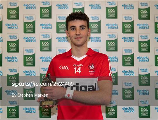 Electric Ireland Player of the Match at Derry v Monaghan - Electric Ireland Ulster Minor GAA Football Championship Final 2023 Electric Ireland Player of the Match at Derry v Monaghan - Electric Ireland Ulster Minor GAA Football Championship Final 2023