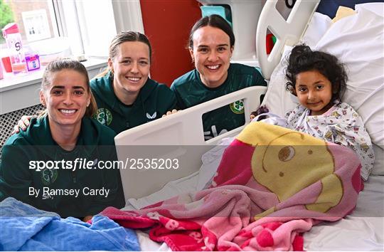 Republic of Ireland WNT Players Visit Temple Street Children's Hospital