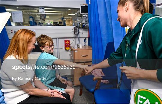 Republic of Ireland WNT Players Visit Temple Street Children's Hospital