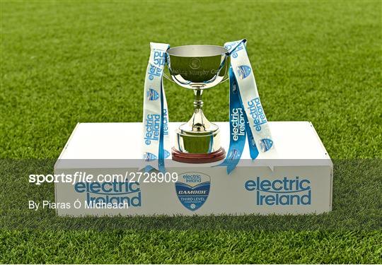 Trophies at Electric Ireland Camogie Third Level Championships Finals