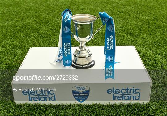 Trophies at Electric Ireland Camogie Third Level Championships Finals Trophies at Electric Ireland Camogie Third Level Championships Finals