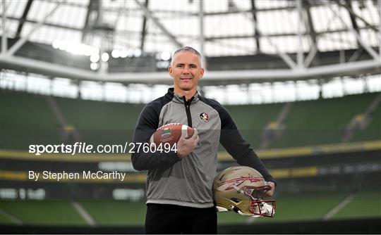 Aer Lingus College Football Classic 2024, Florida State University Head Coach Mike Norvell Media Day