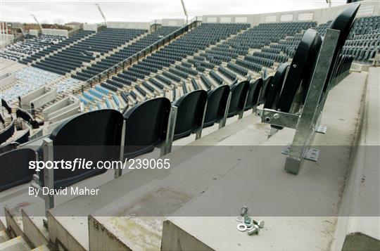Bucket seats installed at Croke Park for the upcoming soccer international. Bucket seats installed at Croke Park for the upcoming soccer international.