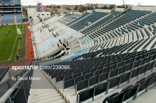 Bucket seats installed at Croke Park for the upcoming soccer international.