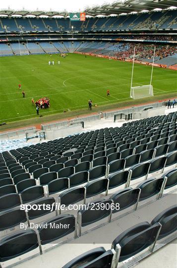 Bucket seats installed at Croke Park for the upcoming soccer international.