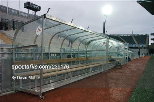 Bucket seats installed at Croke Park for the upcoming soccer international.